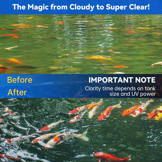 Pond UV Light for Fish Tank UV Pond Water Clarifier for 100-3000 Gallon UV Pond Filter for Outdoor Pond Swimming Pool and Spa Large Fish Tank UV Light Aquarium for Koi Pond Algae Control(42W)