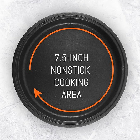 Elite Gourmet EGL-6101 Personal Stir Fry Griddle Pan, Rapid Heat Up, 650 Watts Non-stick Electric Skillet with Tempered Glass Lid, Red