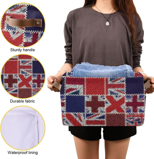 Flag Rectangular Storage Basket Organizer Bin Shelf Baskets For Clothes For Home Office Dorm