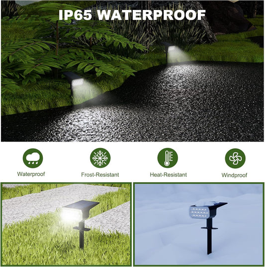 Solar Spot Lights Outdoor Waterproof IP65, 3 Lighting Modes Solar Outdoor Lights for Garden Yard Outside Landscape, 1 Pack