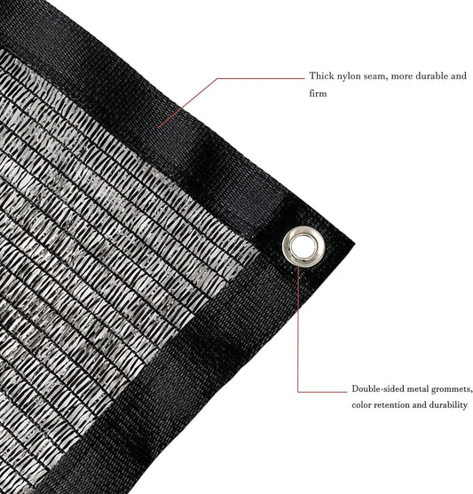 Garden expert 50% Black Shade Cloth 5x10FT Taped Edge with Grommets Sun Net Mesh for Garden Patio Backyard UV-Resistant
