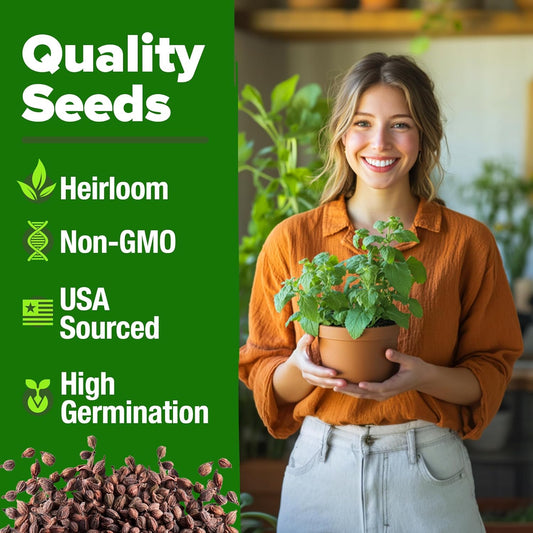 HOME GROWN π¨π¦π π£π₯ππ ππ¨π Catnip Seeds (Bulk Pack) π‘π’π‘-ππ π’ Heirloom Herb 2,116 Seeds - Indoor or Outdoor Seed - High-Germination Cat Nip - Cat Safe Plants (Nepeta cataria)