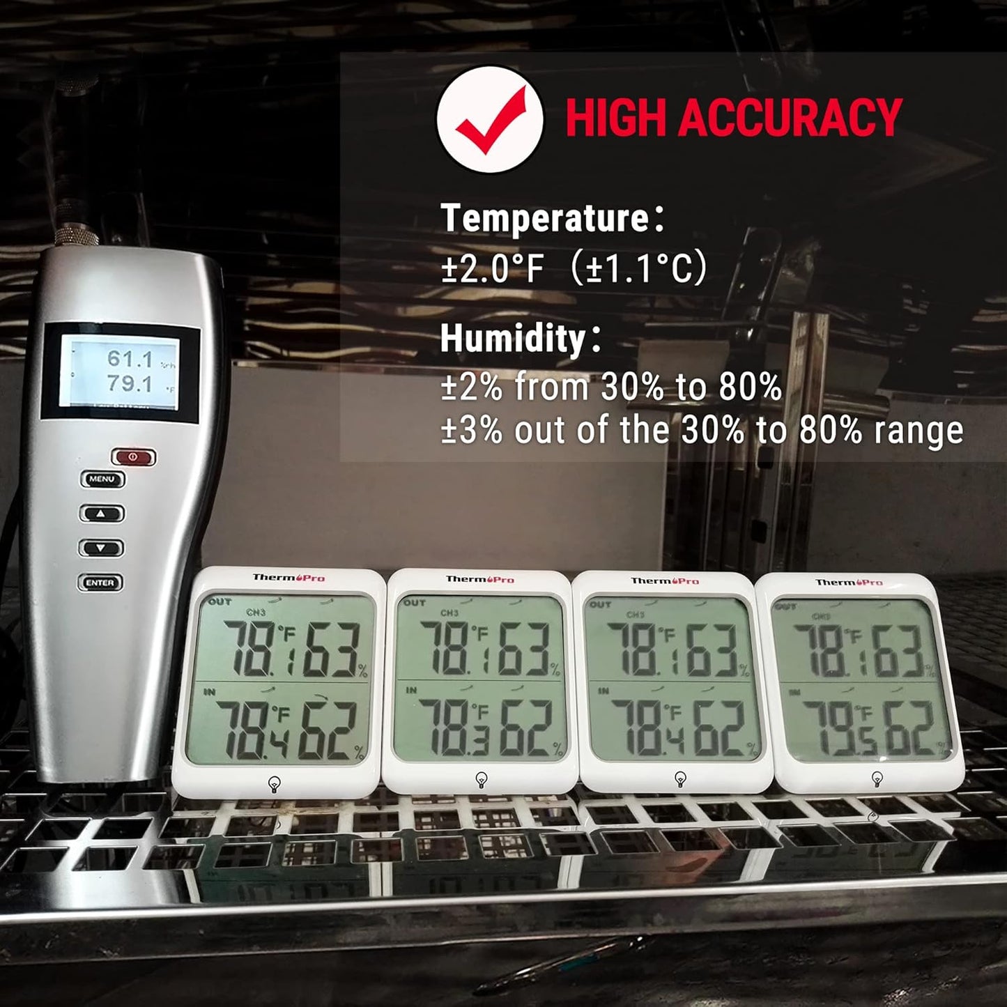 ThermoPro Indoor Outdoor Thermometer Wireless Hygrometer, 500FT Inside Outside Thermometer, Remote Temperature Monitor with Cold-Resistant Sensor, Outdoor Thermometers for Patio Home Greenhouse