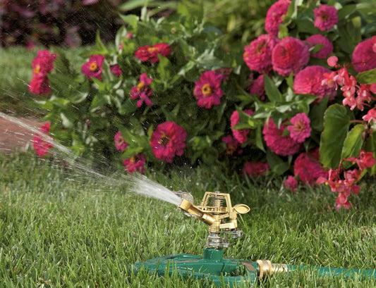 Rocky Mountain Goods Pulsating Impact Sprinkler with Metal Base - Up to 60β Diameter Long Distance Spray for Large Yard/Garden/Large Areas - Adjustable Impact Sprinkler Head
