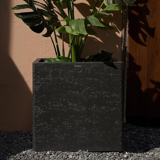 20 Inch Square Concrete Planter(20Lx20Wx20H,48 Pounds),Durable All-Weather Use with Drainage Holes,Large Square Planter for Outdoor Indoor Plants