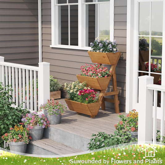 Small Raised Garden Bed, 3 Tier Vertical Garden Planter for Indoor & Outdoor, Raised Planter Box with Legs