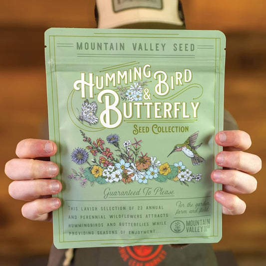 Wildflower Seeds Bulk, 2 Oz. 80,000+ Seeds β Butterfly & Hummingbird Mix with 23 Non-GMO Varieties β Pollinator Flower Seed for Planting