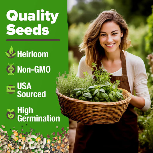 HOME GROWN 10 Herb Seeds for Planting 3,000+ Non-GMO Heirloom Seeds | Extra Large Variety Pack Herb Kit β Indoor Outdoor & Hydroponic | Culinary Seed Set | Grow Your Own Herbs | Gift for Beginners