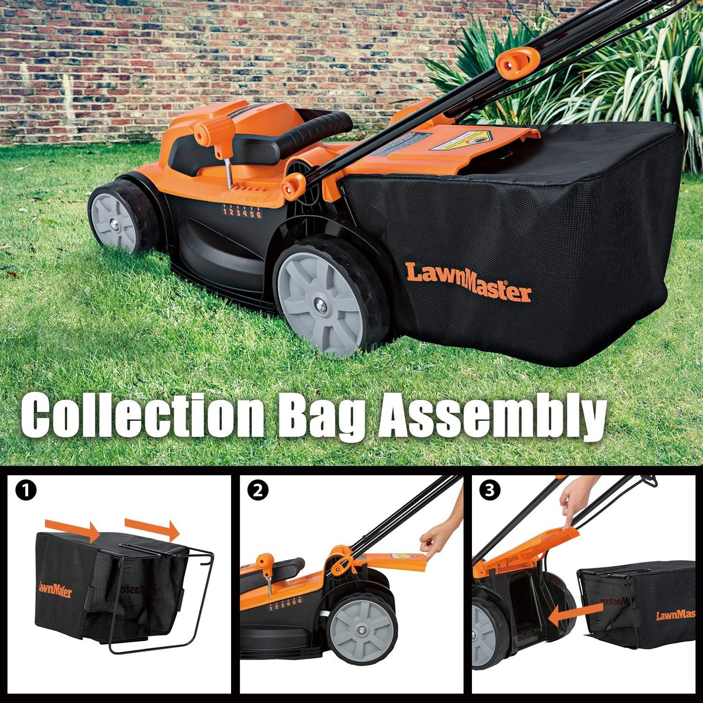 LawnMaster MEB1014K Electric Lawn Mower 15-Inch 11AMP, 11AMP 15-Inch