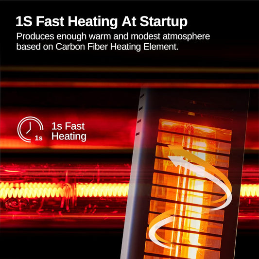 EAST OAK Patio Heater for Commercial Use, 3000W Wall Mounted Electric Infrared Heater, Outdoor Heaters for Patio, Outdoor Heater with IP65 Waterproof & Dustproof Remote Control Black 240V