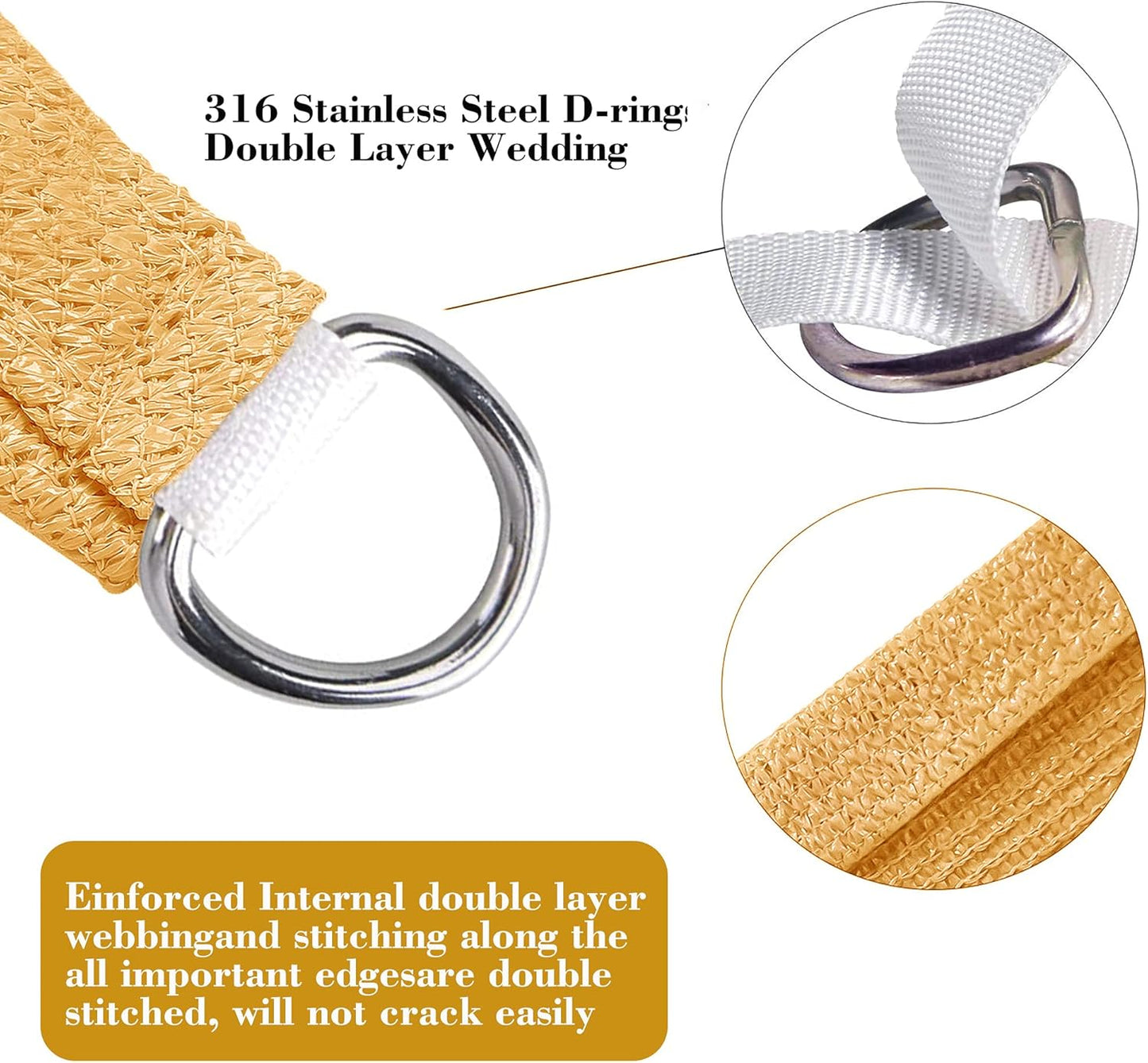 13' x 22' Sand Beige Rectangle Sun Shade Sail SSP1212 Canopy Durable Fabric UV Block Awning,We Make Custom Orders