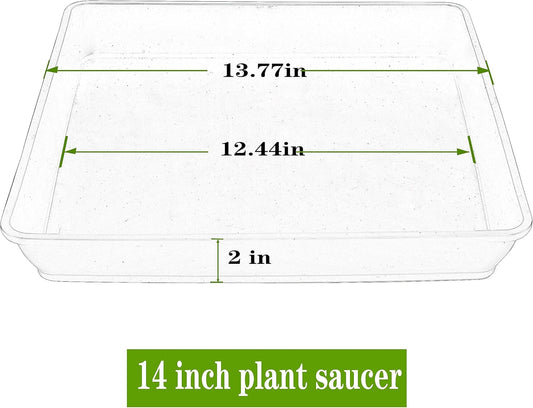 5 Pack Square Plant Saucer 14 Inch, Durable Plastic Plant Trays Plant Pot Saucers, Square Planters for Indoors and Outdoors Plants,Large Plant Saucers for Pots.