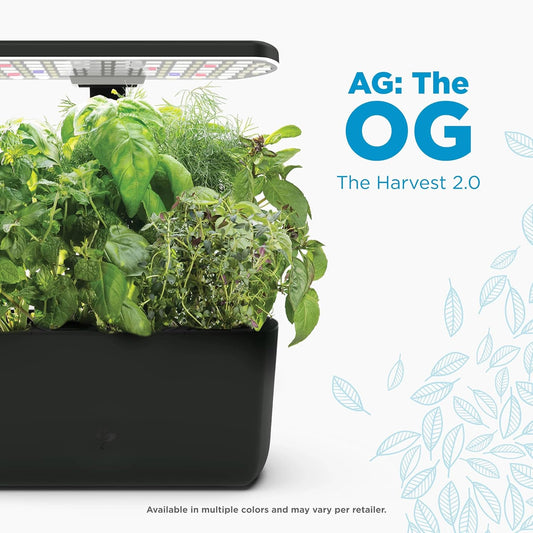 AeroGarden Harvest 2.0, Indoor Garden Hydroponic System with LED Grow Light, Holds up to 6 AeroGarden Pods, Charcoal