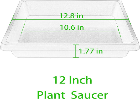 Plant Saucer 12 Inch Square 4 Pack 6 8 10 14 16 18 20 inch, Plant Saucers for Indoors and Outdoors, Saucers for Potted Plants, Planter Saucer, Plant Water Catcher Trays for Pots