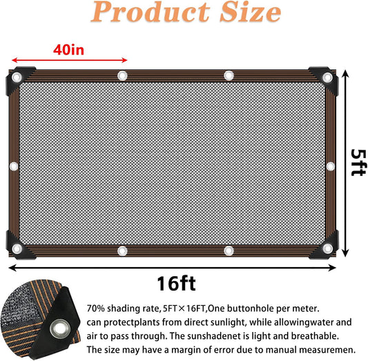 QLOFEI Shade Cloth - for Plants Greenhouse, 70% Sunblock Shade Sails -for Outdoor Garden Pergola Patio Lawn Sun Shade Cloths for Kennel Chicken Coop Easier to Hang Plant Shade Net Cover