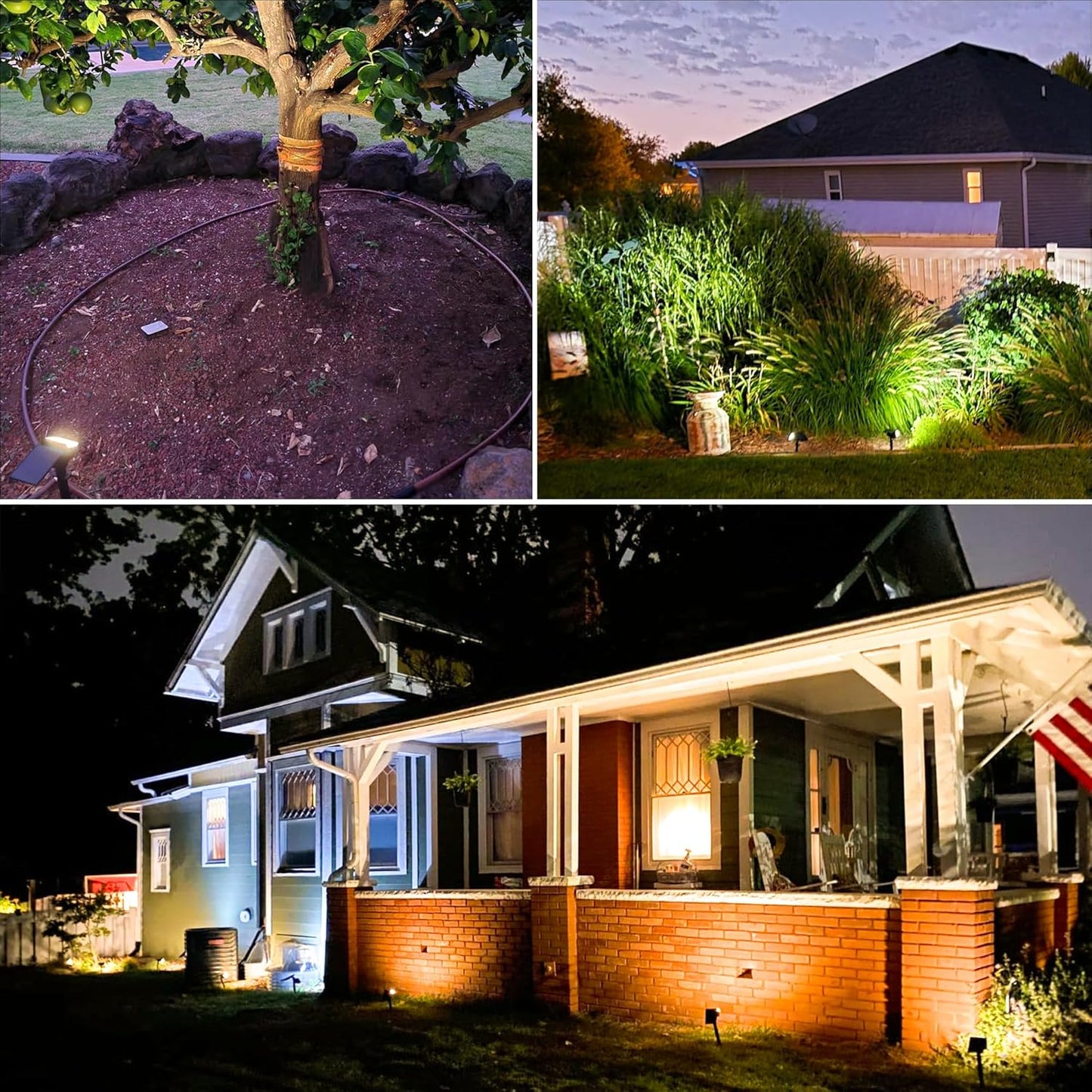 VOLISUN Solar Spotlight Outdoor, IP67 Waterproof Solar Landscape Spot Lights,Uplights for Yard Garden Pathway - 4 Pack (Warm White) 27 LED 3 Lighting Modes