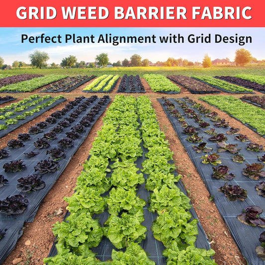 3ft x100ft Landscape Fabric -Heavy Duty Weed Barrier Fabric for Landscaping, Weed Blocker Cloth,Geotextile Fabric for Garden, Driveway & Ground Cover, Garden Weed Mats,Grid Design