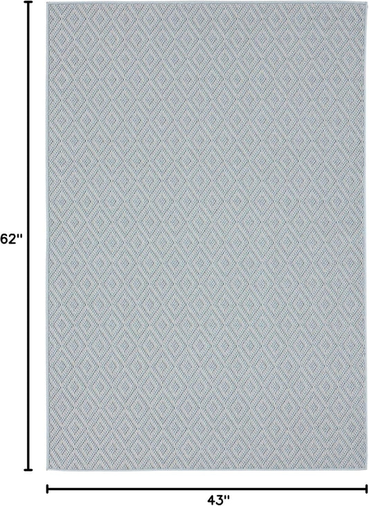 Home Dynamix Tripoli Lydia Modern Indoor/Outdoor Area Rug, Blue/Cream, 3'7"x5'2" Rectangle