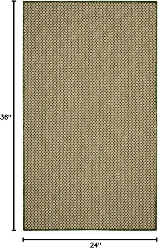 Nourison Home Courtyard 2' x 3' Green Fabric Area Rug
