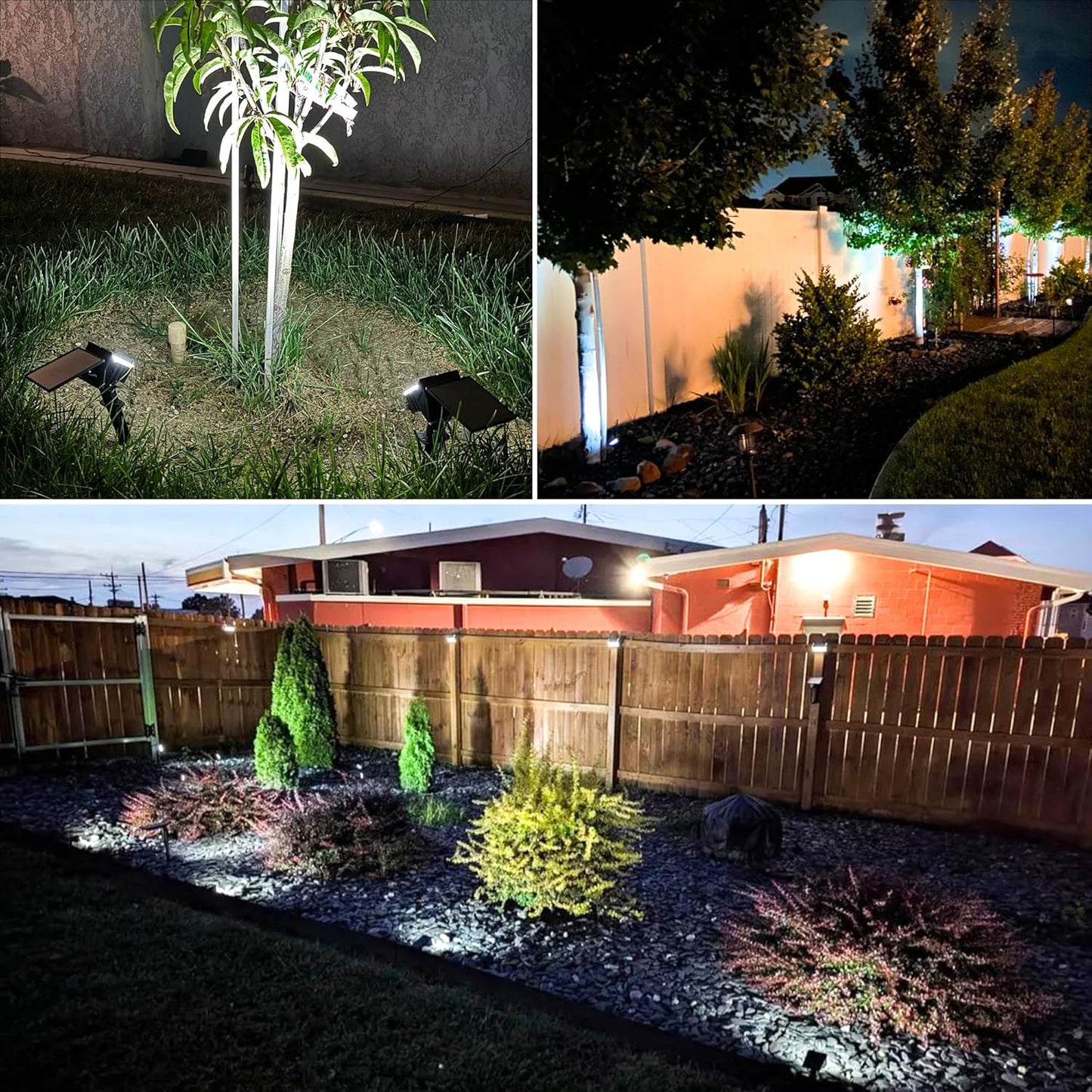 VOLISUN Solar Spotlight Outdoor, IP67 Waterproof Solar Landscape Spot Lights,Uplights for Yard Garden Pathway - 4 Pack (Cool White) 27 LED 3 Lighting Modes