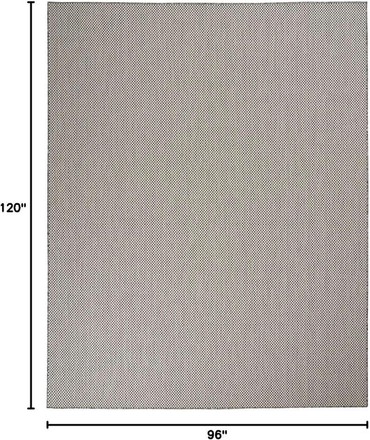 Nourison Home Courtyard 96" x 120" Fabric Indoor/Outdoor Rug in Ivory Charcoal