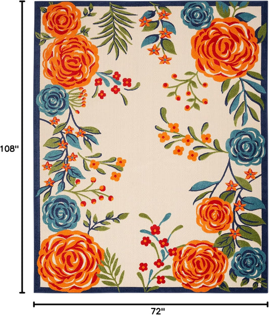 Nourison Home Aloha 72x108 Contemporary Fabric Rug in Multi-Color