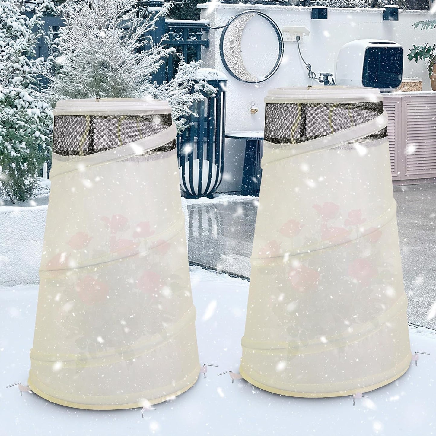 20" x 13" x 9" Pop Up Rose Cones for Winter Protection, Winter Rose Collars Protective Cover, Freeze Protection Roses Bush Cover for Protecting Against Frost Wind and Animals Eating