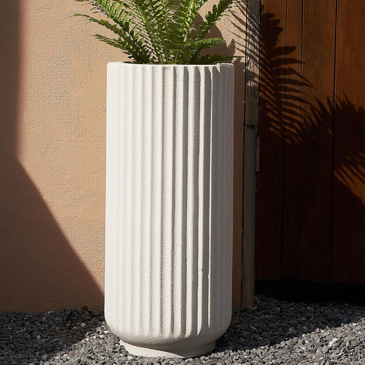 31.5 Inch Tall Roman Column Concrete Planter(14.2Dx31.5H,36 Pounds),Durable All-Weather Use with Drainage Holes,Large Tall Round Planter for Outdoor Indoor Plants