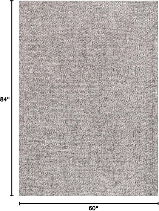 Easy Jute Rug 5x7 Indoor Outdoor Natural Rugs Solid Fiber Rug Woven Area Rug Boho Easy Clean Inside Carpet for Living Room Bedroom Dining Room Hallway or Outdoor Patio Porch (5 X 7 Silver)