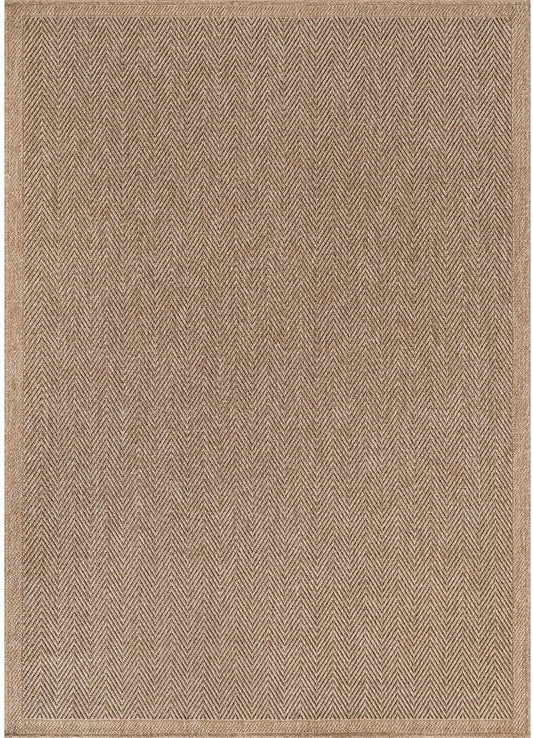 CAMILSON Easy Jute Rug 8x10, Indoor Outdoor Natural Color Fiber Area Rugs for Living Room and Patio Rug Herringbone Seagrass Boho Woven Design Easy-Cleaning Washable Outside Carpet Alfombras 8 x 10