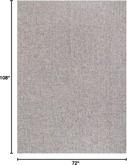 Easy Jute Rug 6x9 Indoor Outdoor Natural Rugs Solid Fiber Rug Woven Area Rug Boho Easy Clean Inside Carpet for Living Room Bedroom Dining Room Hallway or Outdoor Patio Porch (6 X 9 Silver)