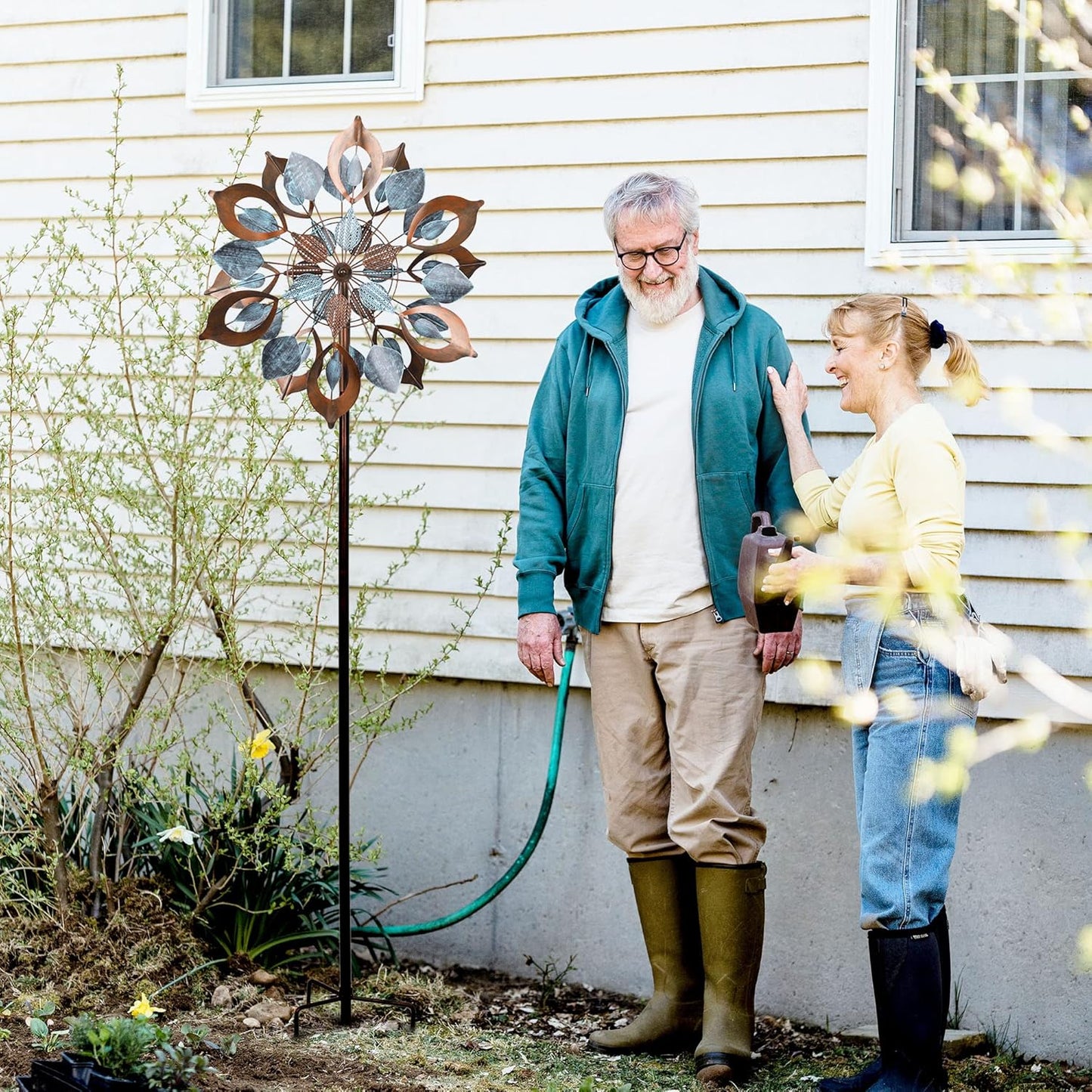 Wind Spinners Outdoor for Yard and Garden, Metal Large Wind Spinner & Sculptures 84 Inch, Garden Spinner Windmills for Yard Decor Gifts for Family Friends