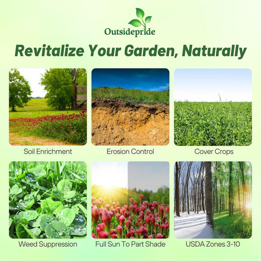 Outsidepride Gardenway Cover Crop Seeds - 25 lbs Nutrient-Rich Seed Mix for Soil Health Improvement & Home Gardens - Mixture of Triticale, Peas, Oats, Vetch, Annual Ryegrass, Crimson Clover