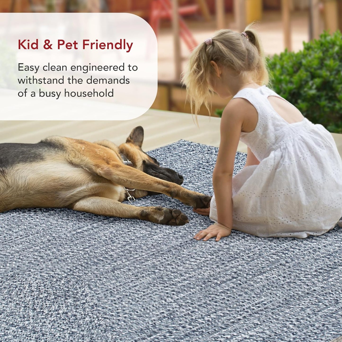 nuLOOM 5' x 8' Solid Hand Braided Indoor/Outdoor Area Rug, Pet-Friendly, High Traffic, Weather Resistant, for Patio, Balcony, Bedroom, Living, Dining Room, Wynn Navy