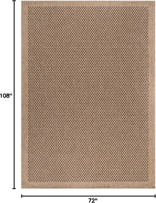 CAMILSON Easy Jute Rug 6x9, Indoor Outdoor Natural Color Fiber Area Rugs for Living Room Patio and Kitchen Rug, Sisal Boho Woven Design, Easy-Cleaning, Washable Outside Carpet Alfombras para(6 x 9)