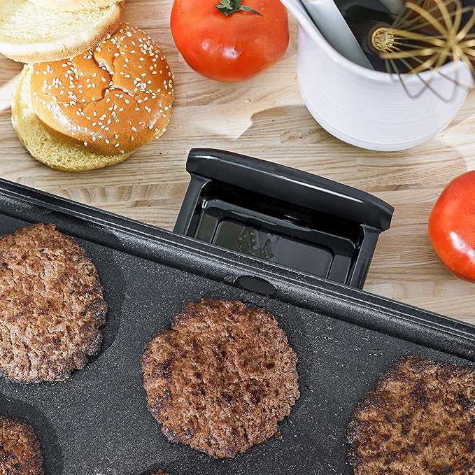bella Electric Griddle with Warming Tray - Smokeless Indoor Grill, Nonstick Surface, Adjustable Temperature & Cool-touch Handles, 10" x 18", Copper/Black, PFOA & PTFE Free