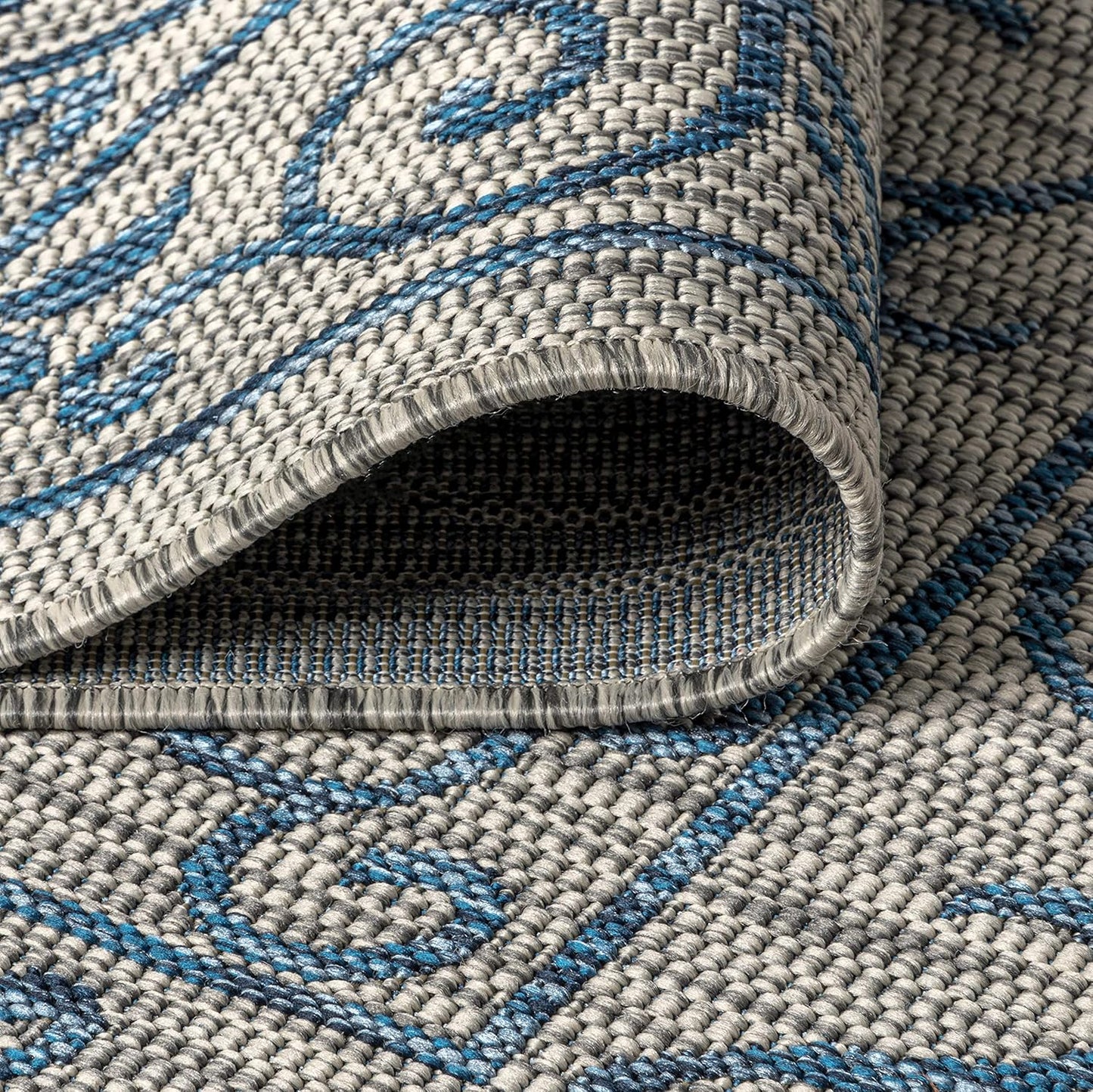 JONATHAN Y SMB106C-8 Charleston Vintage Filigree Textured Weave Indoor/Outdoor Gray/Navy 8 ft. x 10 ft. Area Rug, Classic,Easy Cleaning,HighTraffic,LivingRoom,Backyard, Non Shedding