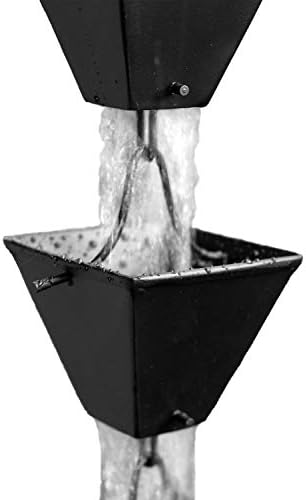 Nutshell Stores Medium Square Cups Rain Chain - Black - 11 Feet