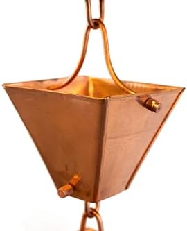 Nutshell Stores Medium Square Cups Rain Chain - Copper - 10 Feet