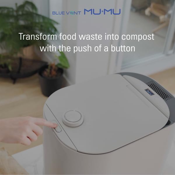 THINKWARE BLUEVENT MUMU Smart AI Electric Food Composter, 4L Capacity, Odorless, Quiet 20 dB, Green Mode, on Kitchen Countertop, Only Takes 4-8 Hours to Turn Food Waste into Compost (Composter)