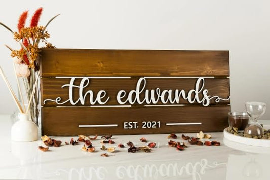 Custom Wood Sign | Personalized Family Name Sign | Last Name Pallet Sign | Wedding Gift | Home Wall Decor | Anniversary Gift (Medium)