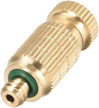 uxcell Brass Misting Nozzle - 3/16-inch Threaded 0.3mm Orifice Dia Fogging Spray Head for Outdoor Cooling System - 5 Pcs Golden