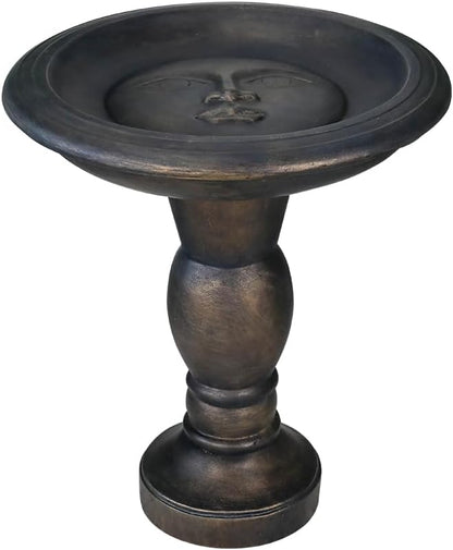 SKYFIRE 22-Inch Fibre Reinforced Concrete Pedestal Floor Fountain and Bird Bath Outdoor Decor for Garden, Patio, Lawn, Backyard - 20”L X 20”W X 22”H Antique Pedestal Birdbath