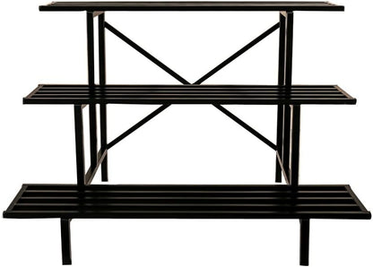 Zhongma 3 Tier Sturdy Metal Plant Stand, L45.67 x W26 x H23.6 inch, Heavy Duty Plant Holder for Home Indoor and Outdoor, 660 LBS Capacity & Heavy Duty Construction