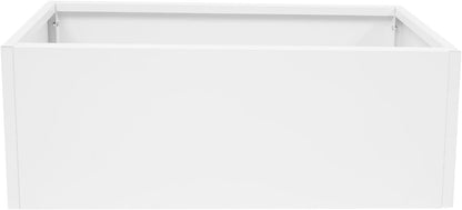 Steel Planter Box, 38" x 15" x 15" Rectangular Long Planter Metal Trough Box for Indoor Outdoor Tall Plants, Flowers or Shrubs (White)