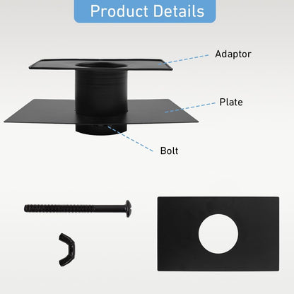 Rain Chain Gutter Adapter, Metal Rain Chain Adapter with Bolt Black Powder Coated Rust Resistant Rain Chain Gutter Installer for Rain Chain Outside Gutters Downspout Accessories