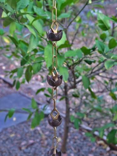 Nutshell Stores Lotus Rain Chain - 8 Feet