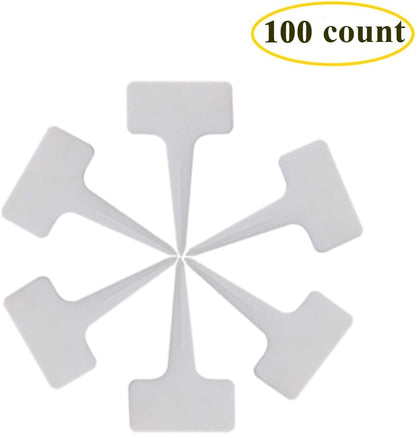 100 Pcs 6" Plastic Seedlings Plants Nursery Pots with 100 Pcs Waterproof Plastic T-Type Plant Tags and 2Pcs/Set Transplanting Digging Mini Tools