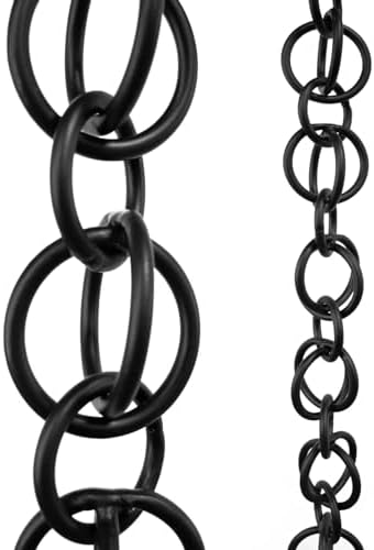 Nutshell Stores Double Loops Rain Chain - Black - 7 Feet