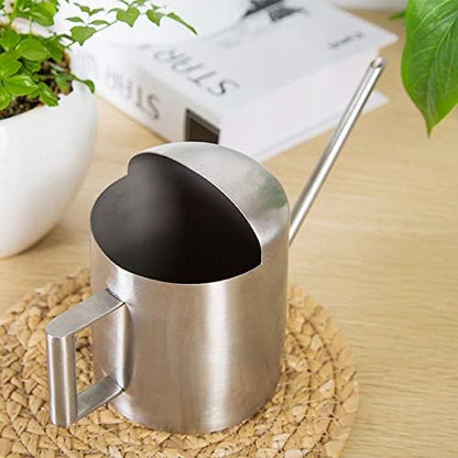 Watering Cans, 10oz/300ml Stainless Steel Long Spout Small Watering Sprinkling Pot, Indoor Outdoor Garden Flower Succulents Plant Watering Cans, Stylish Gardening Decoration(Silver)